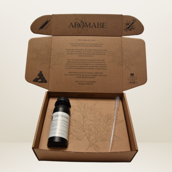 flacon huile essentielle et pipette Aromabe